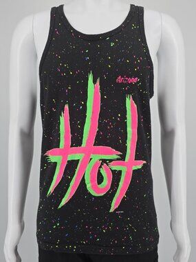 Vintage 1990s Sherry's Best Arizona Hot Neon Splatter Pattern Tank Top (S)